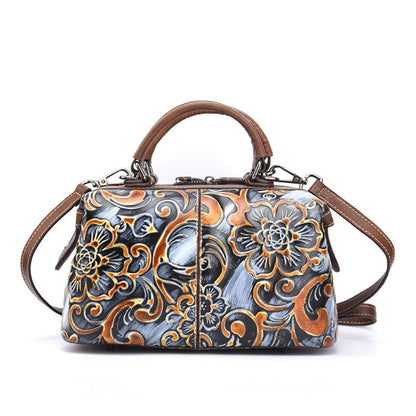 Handcrafted Leather Handbag with Personalized Print Top - Quality Cowhide | Stylish, Functional & One - of - a - Kind - SMARTMARTNZ