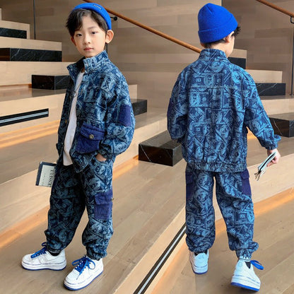 Handsome Boy Clothes Spring And Autumn Two Piece Set - SMARTMARTNZ