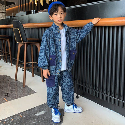 Handsome Boy Clothes Spring And Autumn Two Piece Set - SMARTMARTNZ