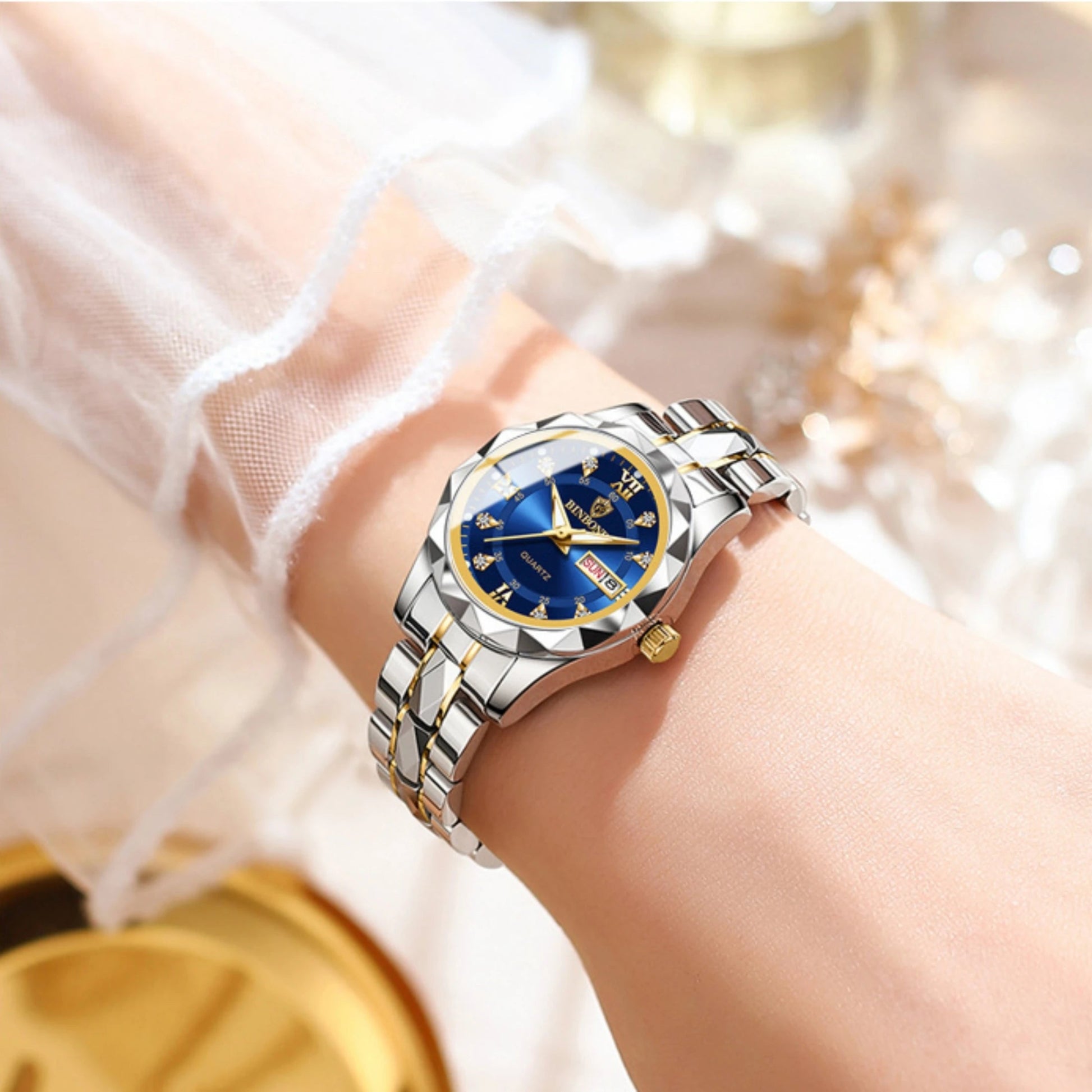 Hannah Martin Couple Watches – 2pcs/set Luxury Stainless Steel Waterproof Quartz Watches for Men & Women | Romantic Gift Set - SMARTMARTNZ