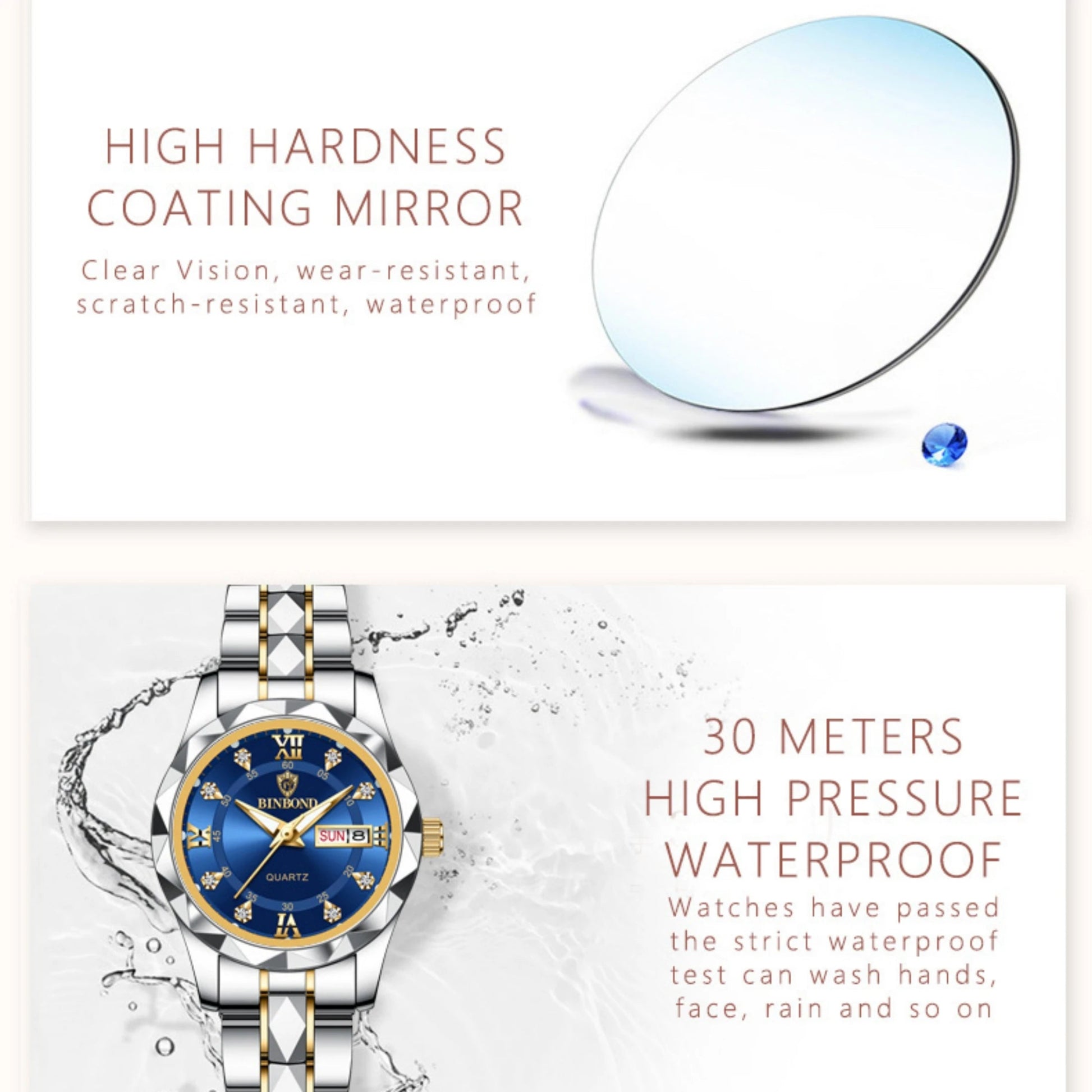 Hannah Martin Couple Watches – 2pcs/set Luxury Stainless Steel Waterproof Quartz Watches for Men & Women | Romantic Gift Set - SMARTMARTNZ