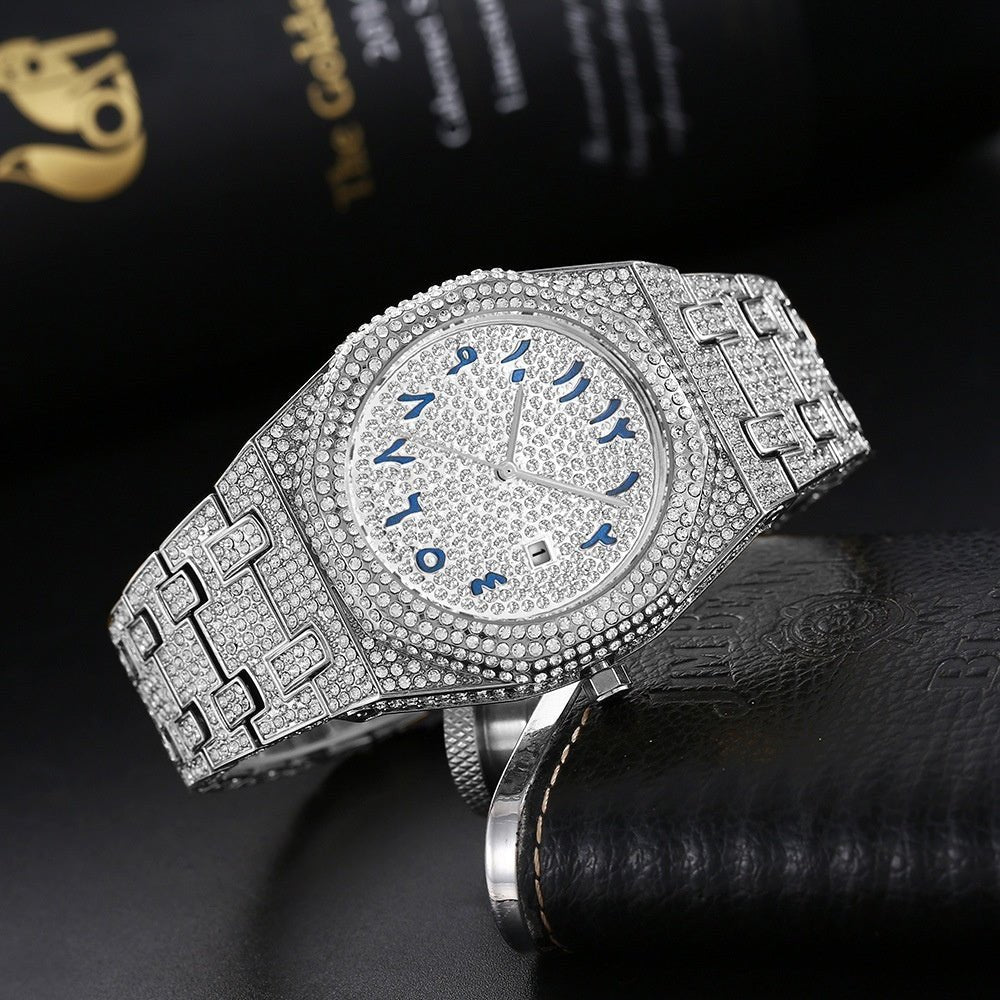 Hip Hop Full Diamond Arabic Quartz Watch – Luxury Street Style - SMARTMARTNZ