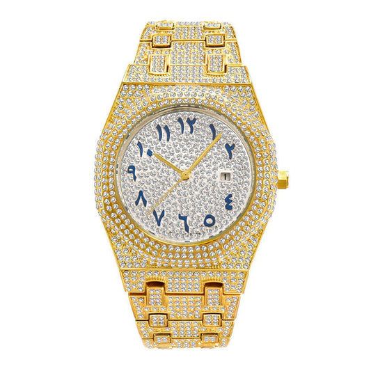 Hip Hop Full Diamond Arabic Quartz Watch – Luxury Street Style - SMARTMARTNZ
