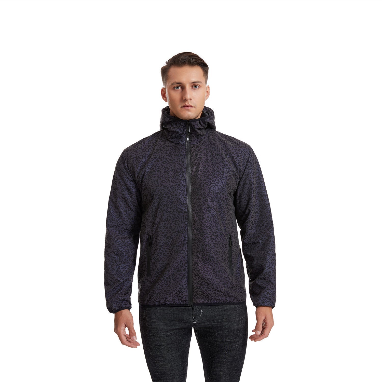 Hooded Men’s Sports Jacket – Laser Night Vision Shell for Outdoor Action - SMARTMARTNZ
