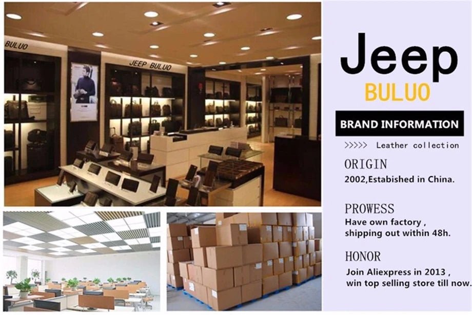 JEEP BULUO Multi - function Business Handbags Men New Man's Shoulder Bag Large Capacity Leather Messenger Bag Crossbody Big Brand - SMARTMARTNZ