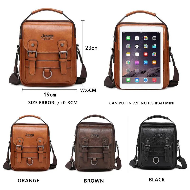 JEEP BULUO Multi - function Business Handbags Men New Man's Shoulder Bag Large Capacity Leather Messenger Bag Crossbody Big Brand - SMARTMARTNZ