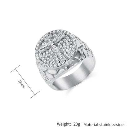 Jesus Men’s Ring – Stainless Steel Hip - Hop Jewelry with Moissanite Zircon Detailing - SMARTMARTNZ