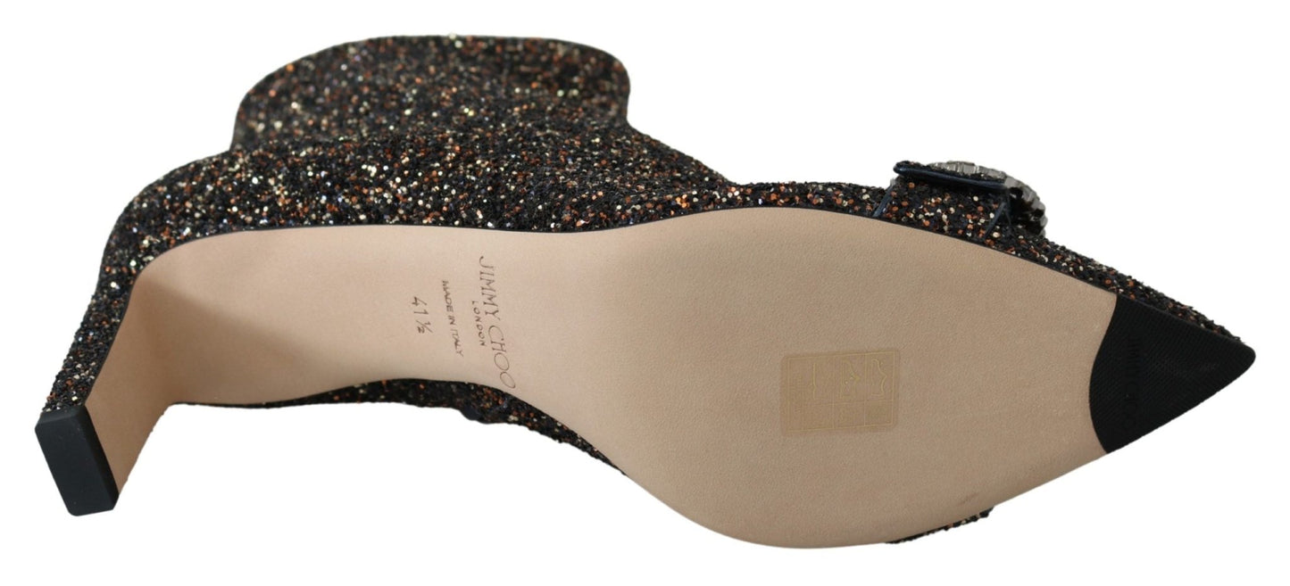Jimmy Choo Amethyst Mix Hanover Heeled Glitter Boots - SMARTMARTNZ