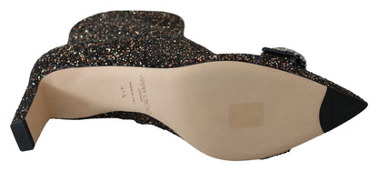 Jimmy Choo Amethyst Mix Hanover Heeled Glitter Boots - SMARTMARTNZ