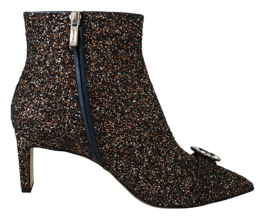 Jimmy Choo Amethyst Mix Hanover Heeled Glitter Boots - SMARTMARTNZ