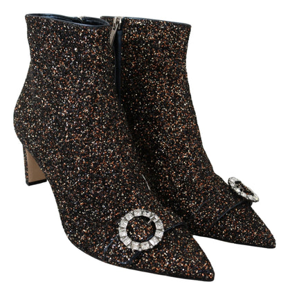 Jimmy Choo Amethyst Mix Hanover Heeled Glitter Boots - SMARTMARTNZ