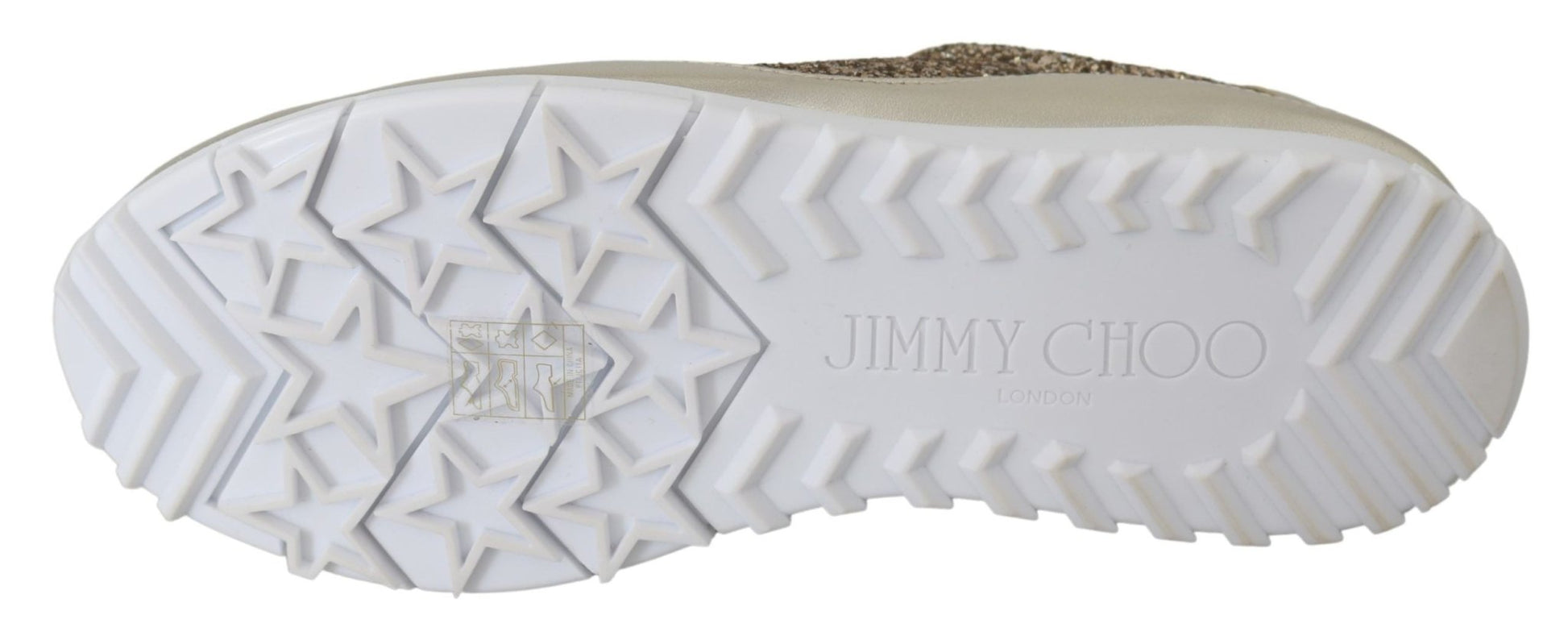 Jimmy Choo Antique Gold Glitter Leather Sneakers - SMARTMARTNZ