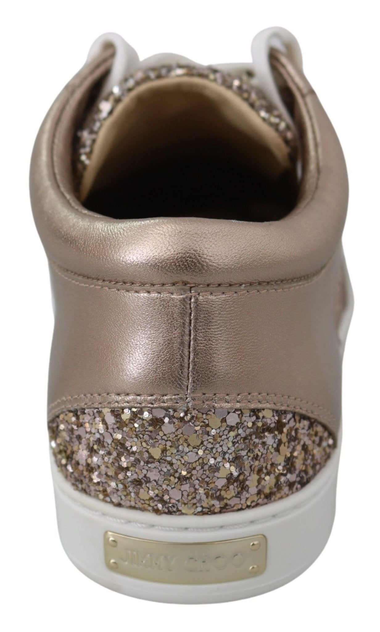 Jimmy Choo Ballet Pink Glitter Leather Sneakers - SMARTMARTNZ