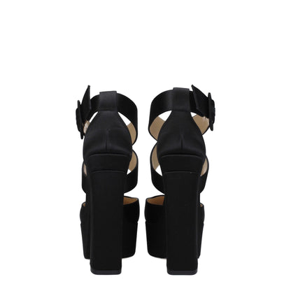 Jimmy Choo Black Satin Platforms - SMARTMARTNZ