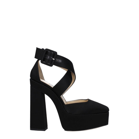 Jimmy Choo Black Satin Platforms - SMARTMARTNZ