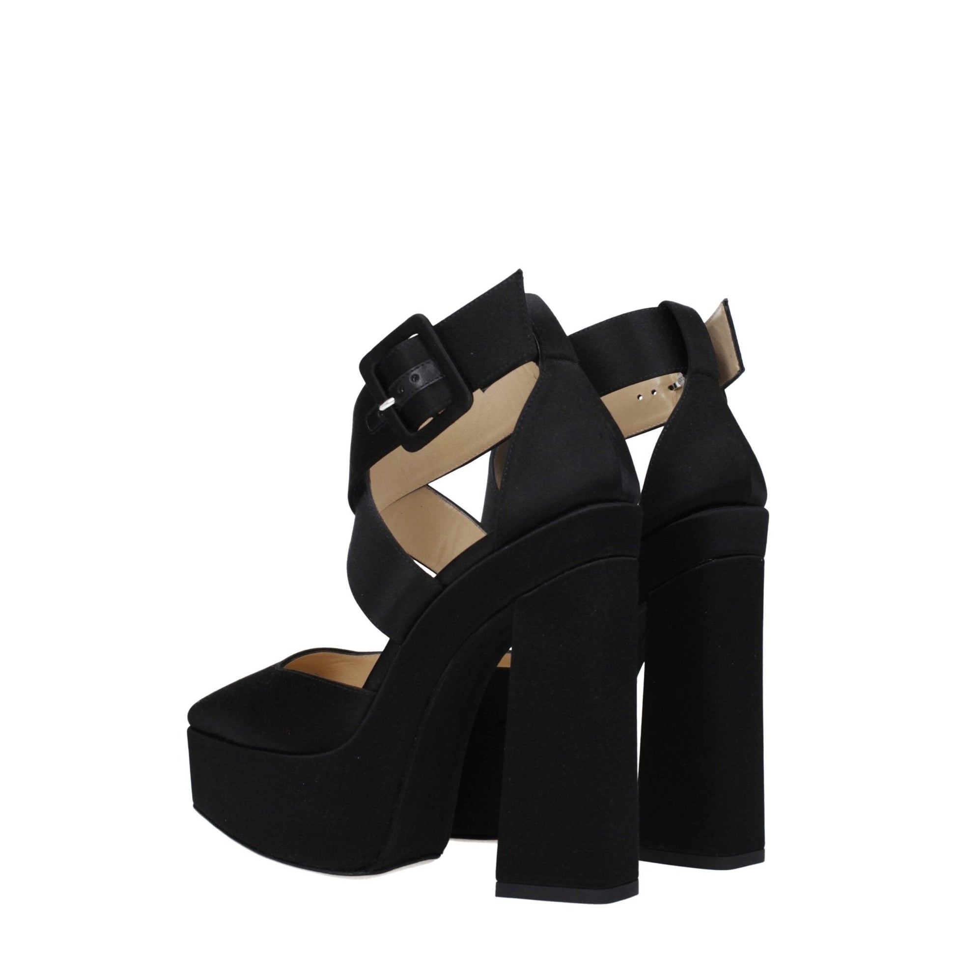 Jimmy Choo Black Satin Platforms - SMARTMARTNZ