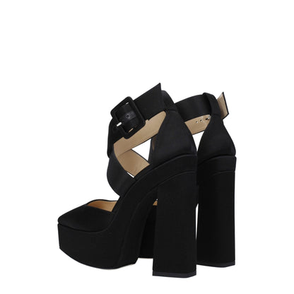 Jimmy Choo Black Satin Platforms - SMARTMARTNZ