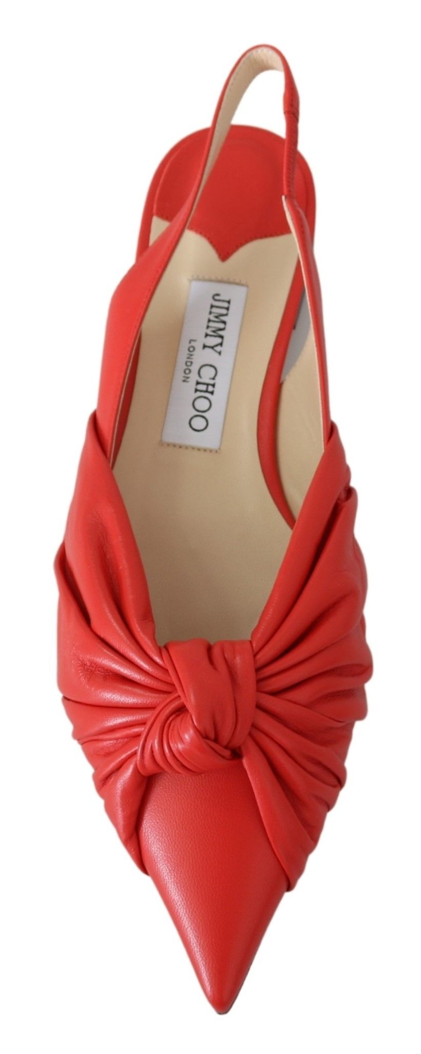 Jimmy Choo Chic Red Pointed Toe Leather Flats - SMARTMARTNZ