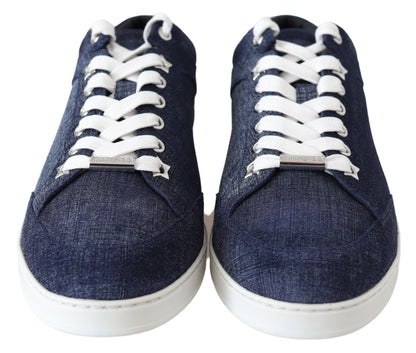Jimmy Choo Chic Slip - On Blue Denim Suede Sneakers - SMARTMARTNZ
