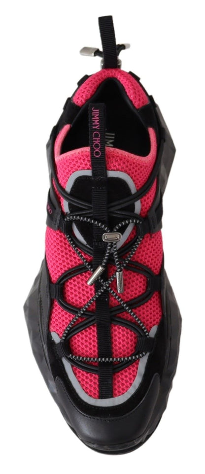 Jimmy Choo Electric Elegance Leather Mesh Sneakers - SMARTMARTNZ