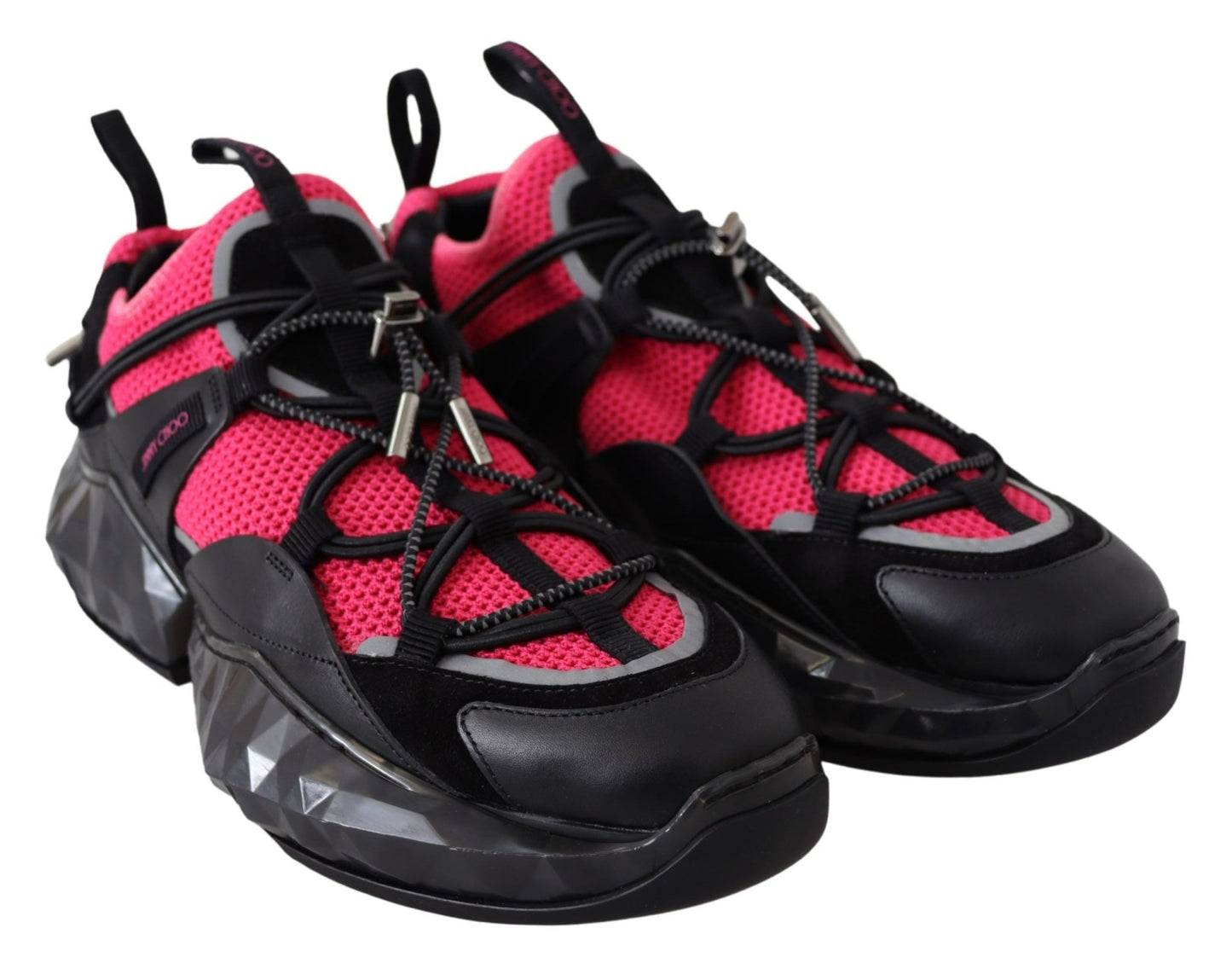 Jimmy Choo Electric Elegance Leather Mesh Sneakers - SMARTMARTNZ