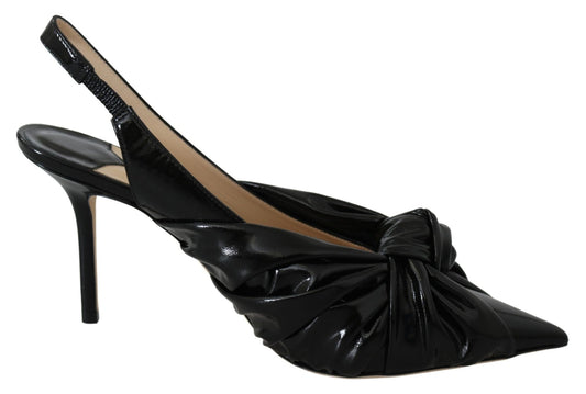 Jimmy Choo Elegant Black Leather Pointed Toe Pumps - SMARTMARTNZ