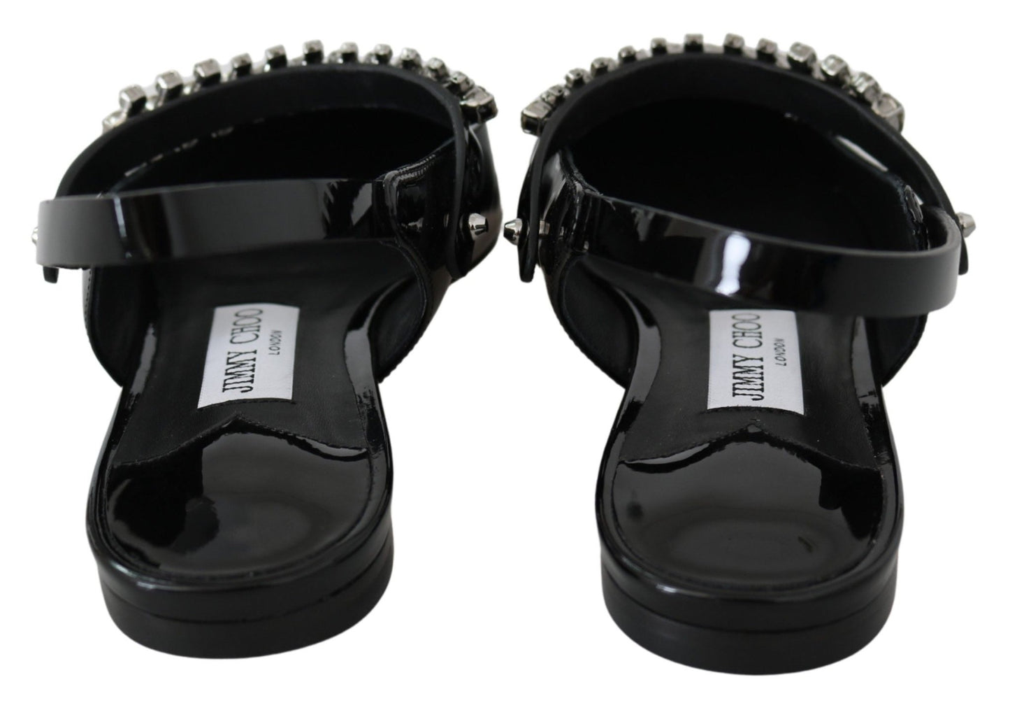 Jimmy Choo Elegant Black Patent Flats with Crystal Accent - SMARTMARTNZ