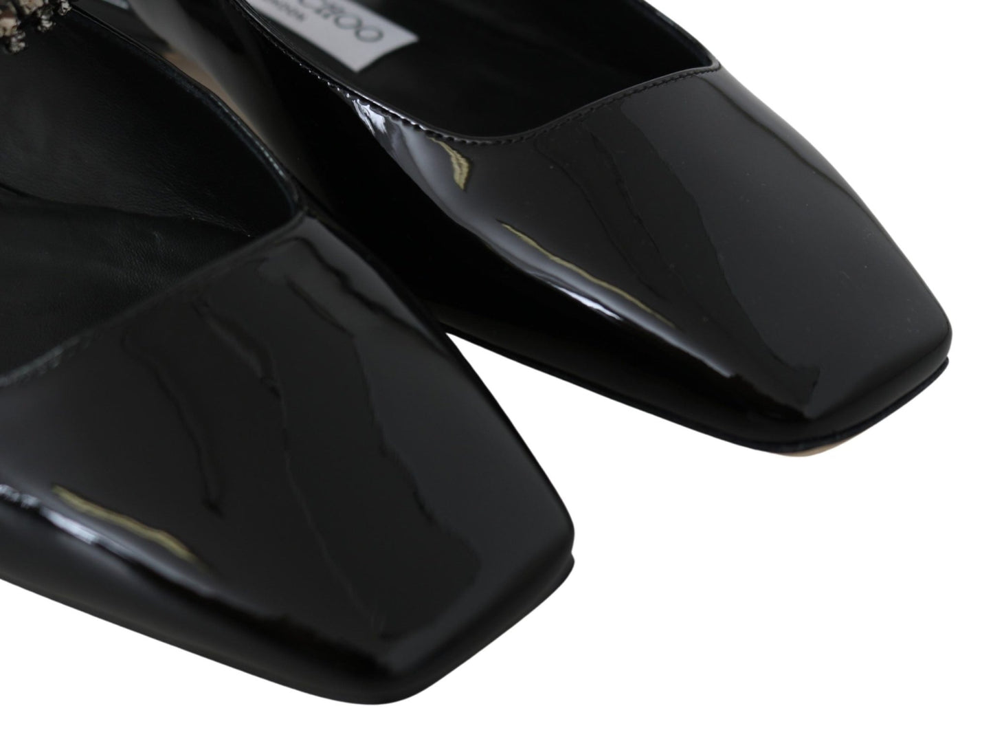 Jimmy Choo Elegant Black Patent Flats with Crystal Accent - SMARTMARTNZ