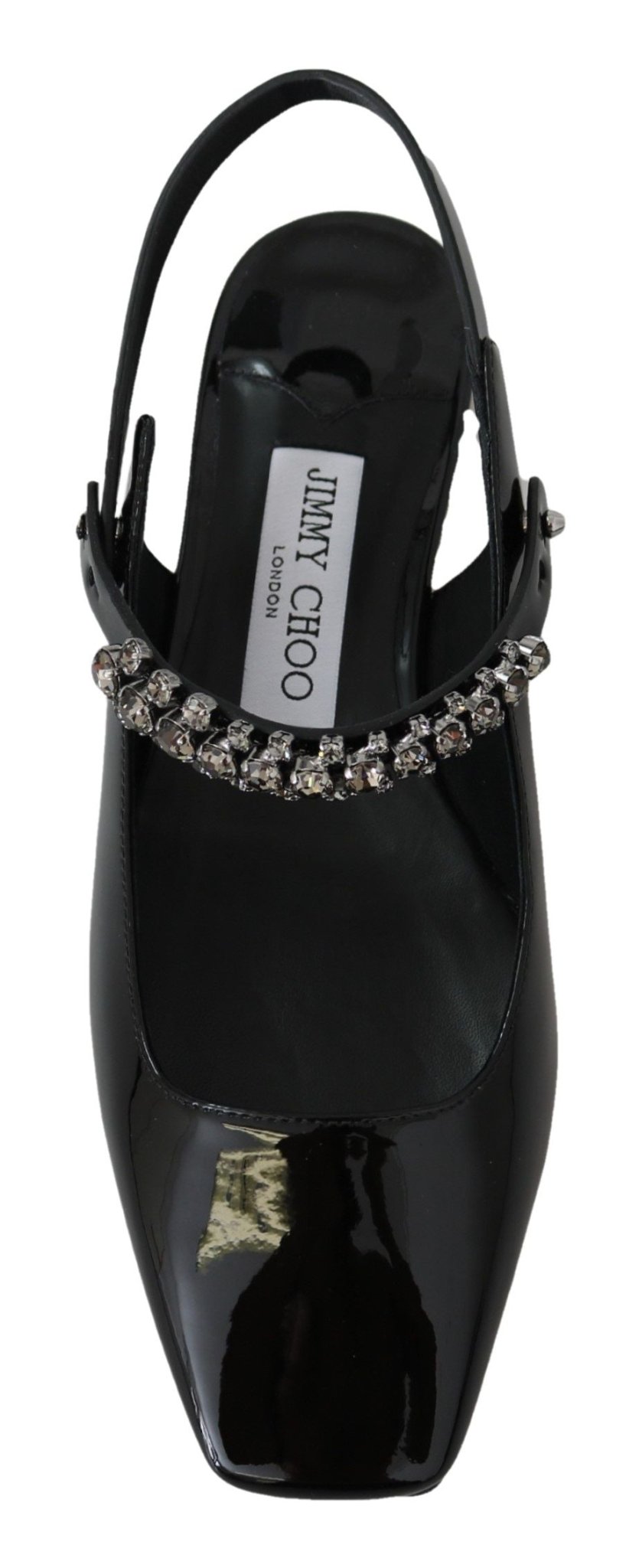 Jimmy Choo Elegant Black Patent Flats with Crystal Accent - SMARTMARTNZ