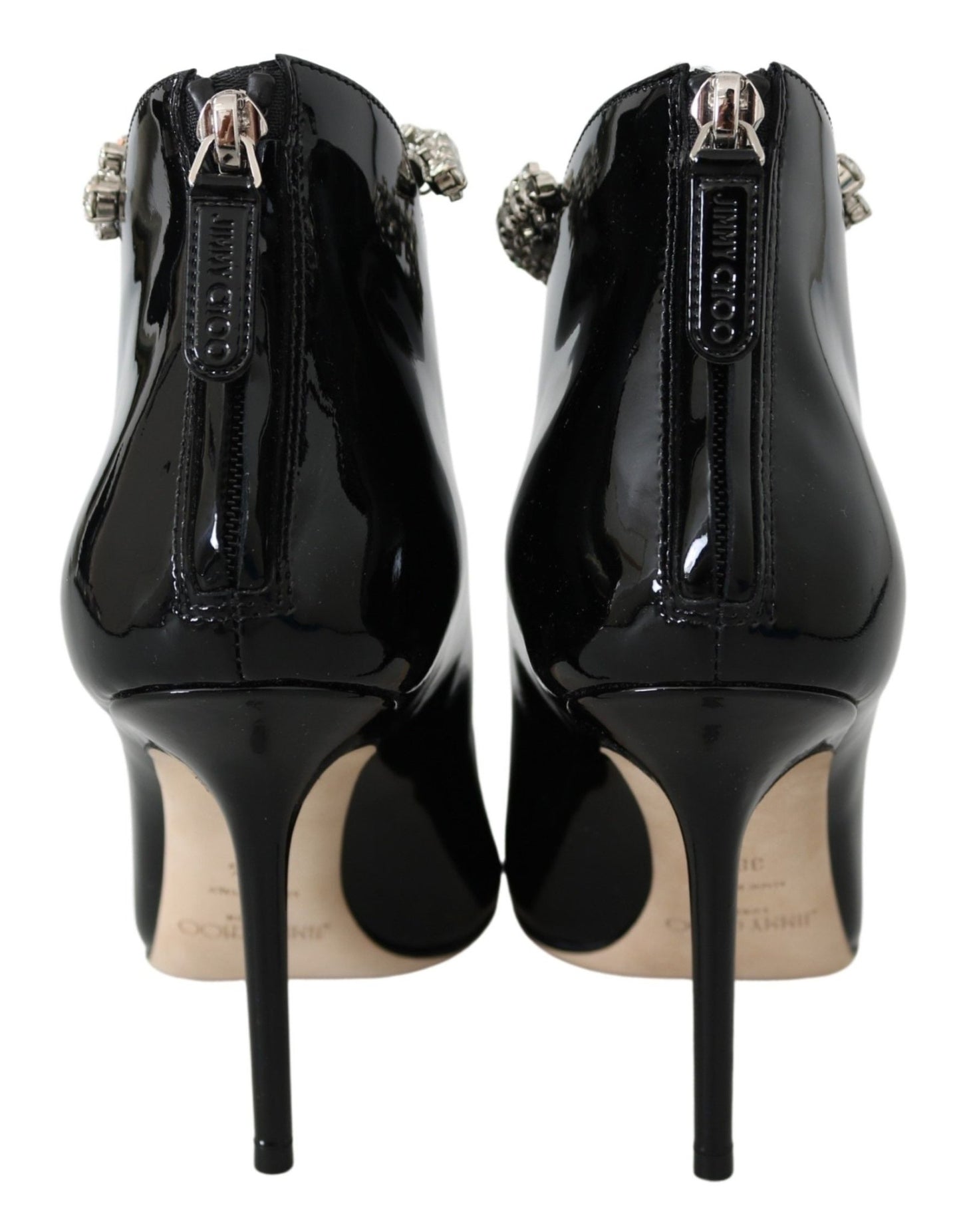 Jimmy Choo Elegant Black Patent Heeled Boots - SMARTMARTNZ
