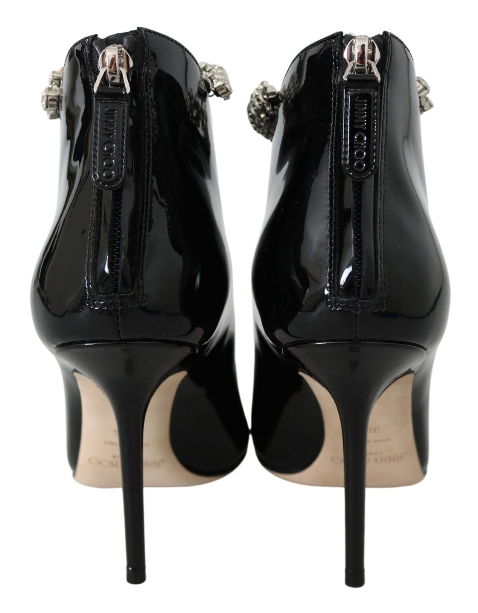 Jimmy Choo Elegant Black Patent Heeled Boots - SMARTMARTNZ