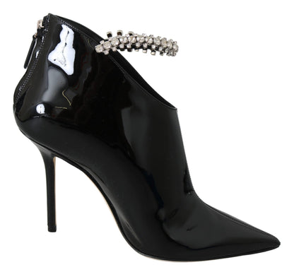 Jimmy Choo Elegant Black Patent Heeled Boots - SMARTMARTNZ