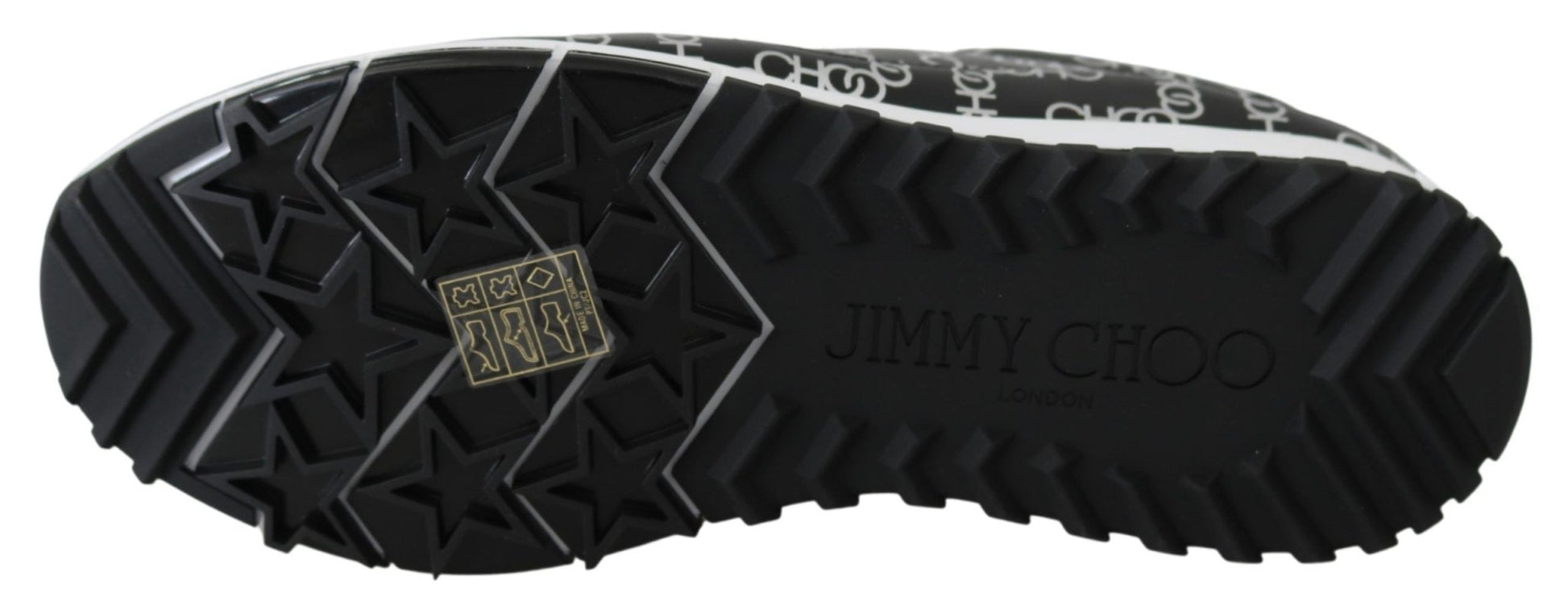 Jimmy Choo Elegant Black & Silver Leather Sneakers - SMARTMARTNZ