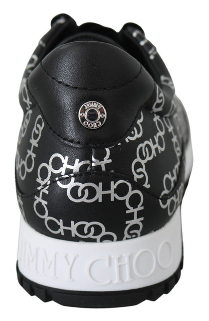 Jimmy Choo Elegant Black & Silver Leather Sneakers - SMARTMARTNZ
