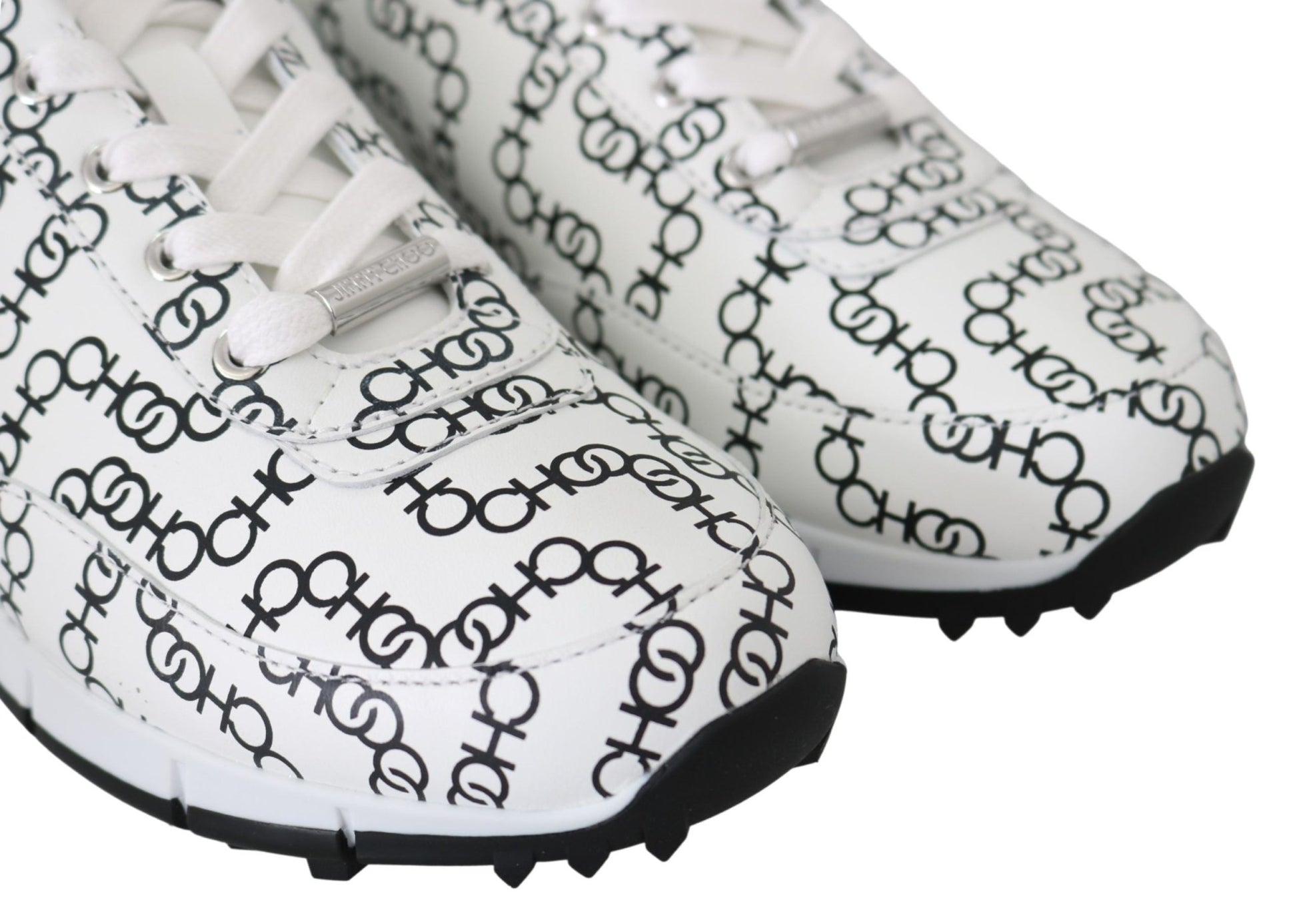 Jimmy Choo Elegant Monochrome Leather Sneakers - SMARTMARTNZ