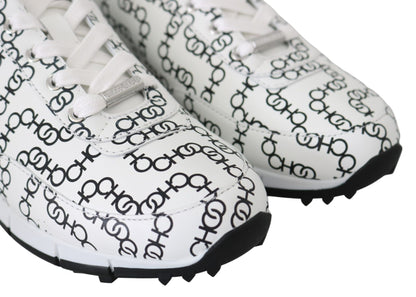 Jimmy Choo Elegant Monochrome Leather Sneakers - SMARTMARTNZ