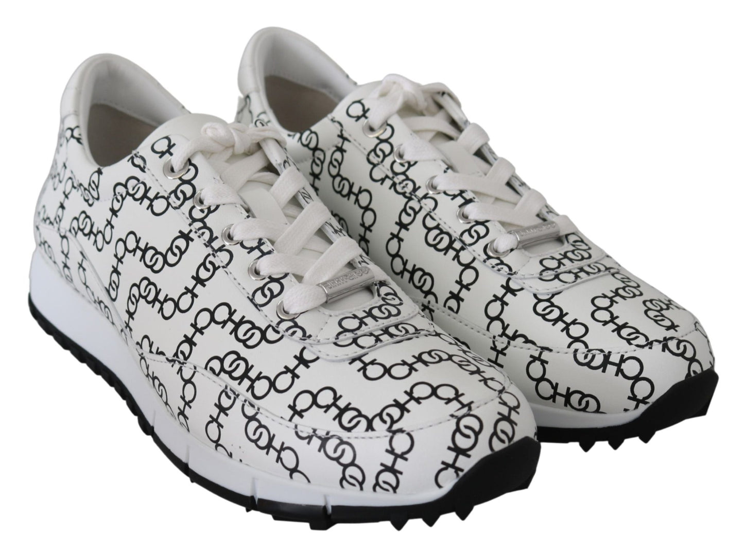 Jimmy Choo Elegant Monochrome Leather Sneakers - SMARTMARTNZ