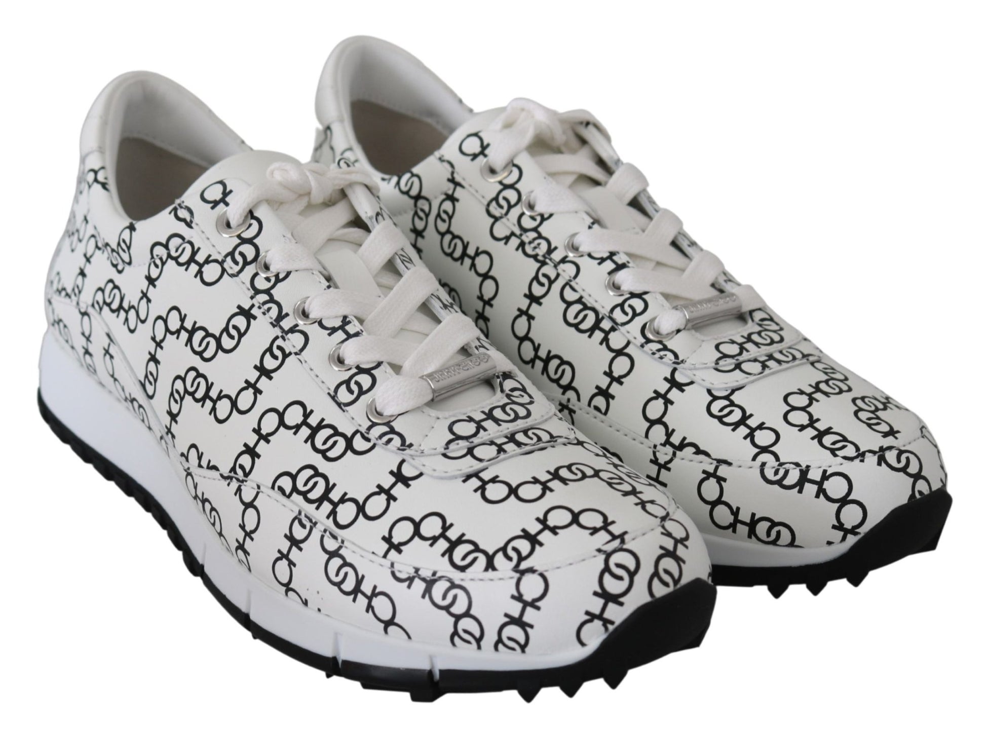 Jimmy Choo Elegant Monochrome Leather Sneakers - SMARTMARTNZ