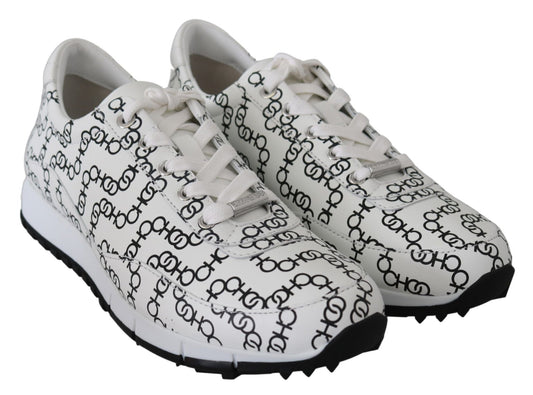 Jimmy Choo Elegant Monochrome Leather Sneakers - SMARTMARTNZ