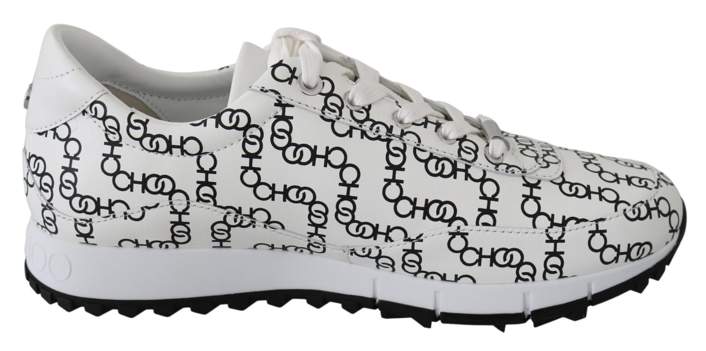 Jimmy Choo Elegant Monochrome Leather Sneakers - SMARTMARTNZ