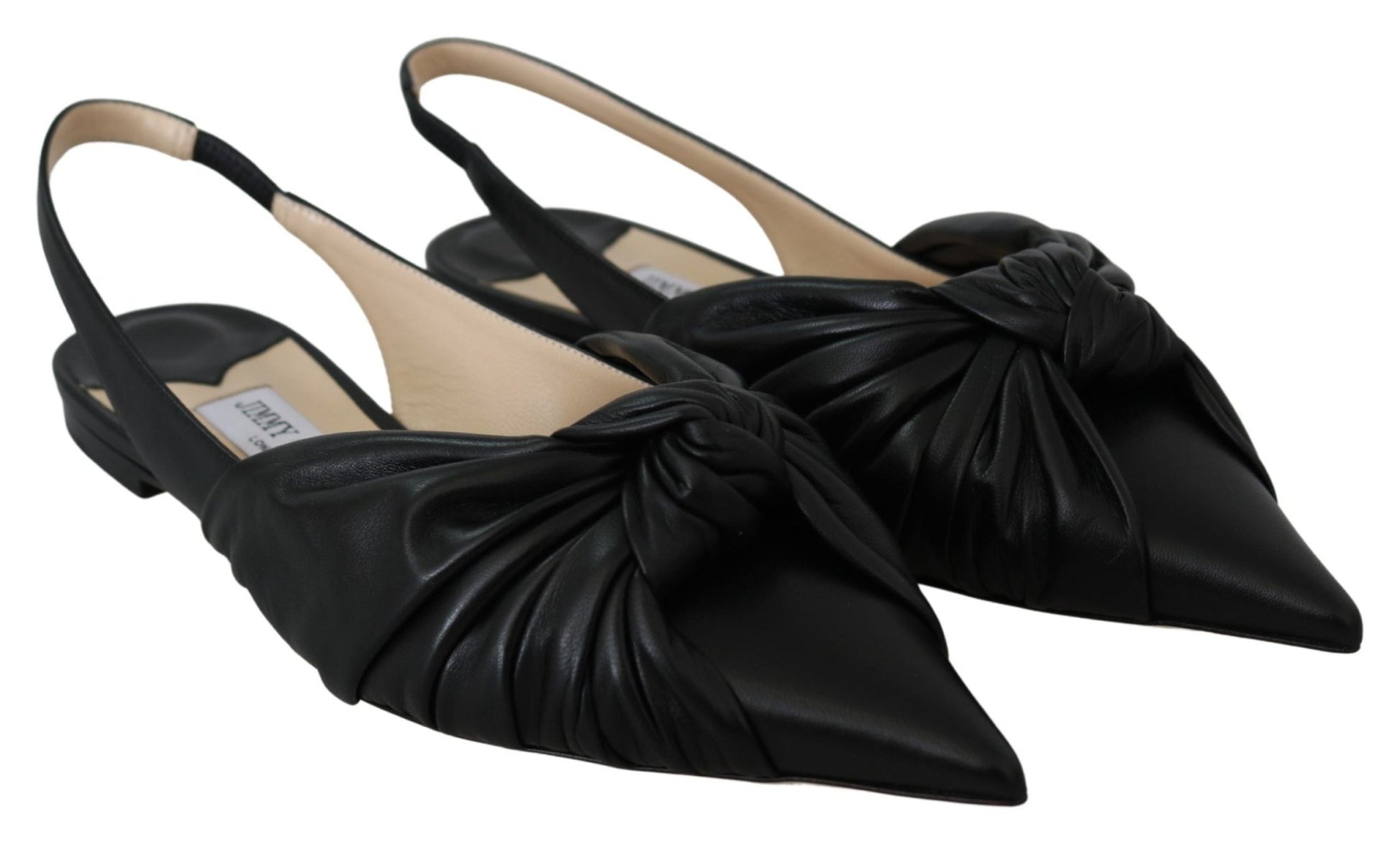 Jimmy Choo Elegant Pointed Toe Leather Flats - SMARTMARTNZ