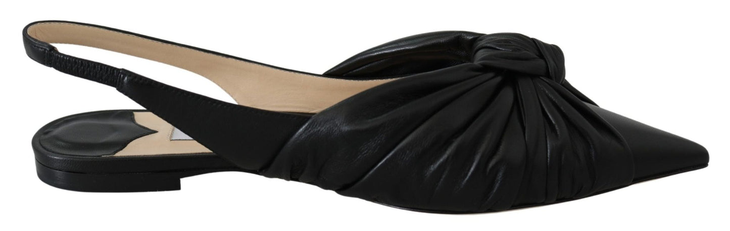 Jimmy Choo Elegant Pointed Toe Leather Flats - SMARTMARTNZ