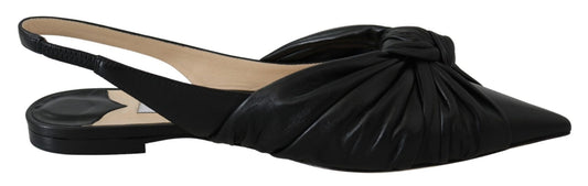 Jimmy Choo Elegant Pointed Toe Leather Flats - SMARTMARTNZ