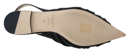 Jimmy Choo Elegant Pointed Toe Leather Flats - SMARTMARTNZ
