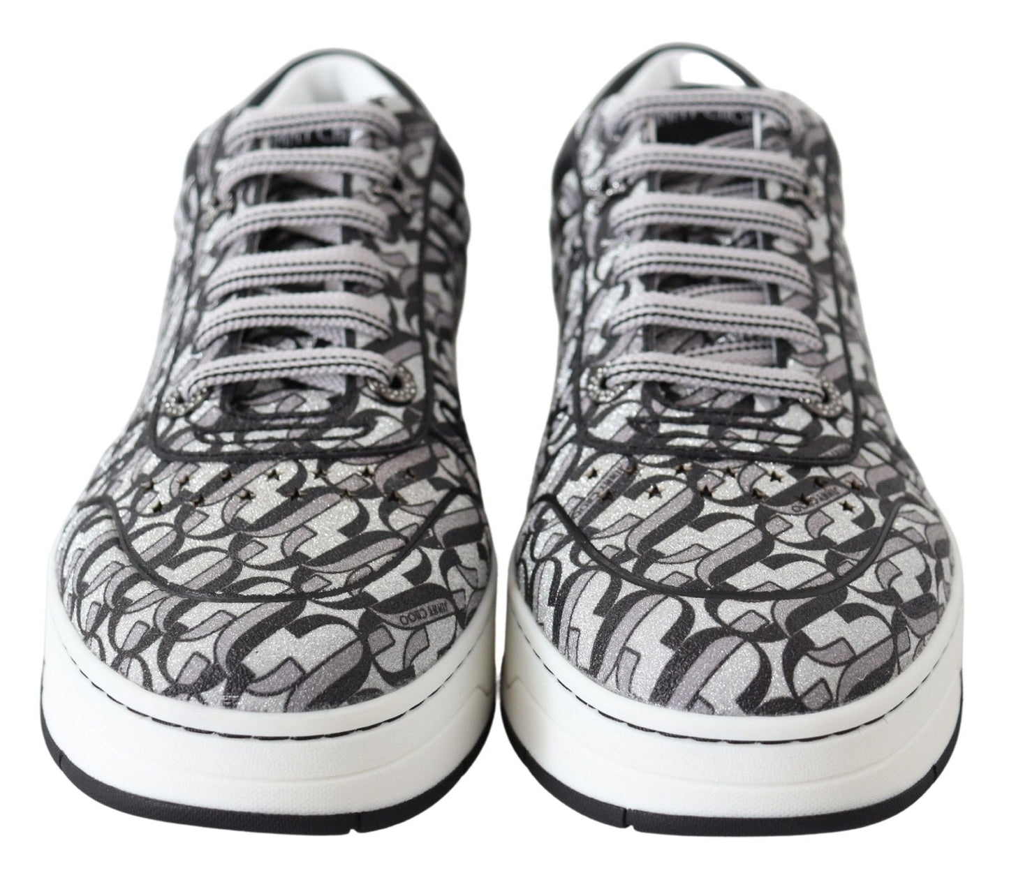 Jimmy Choo Glittering Slip - On Sneakers - Silver and Black - SMARTMARTNZ