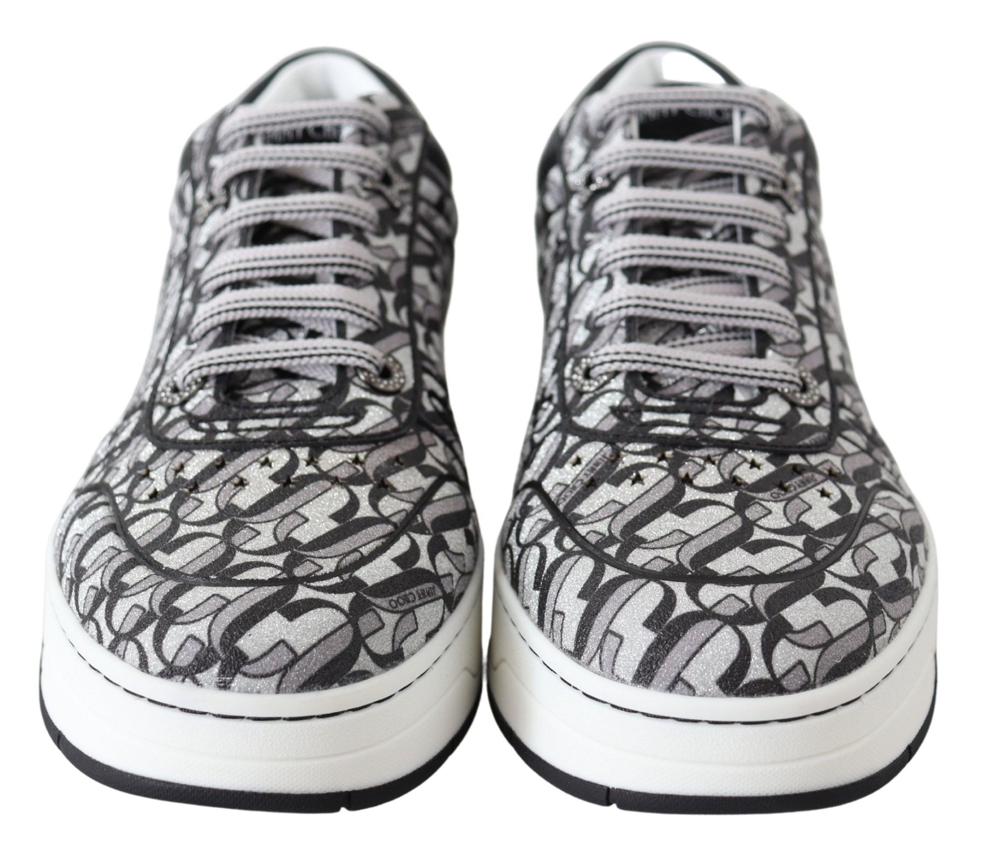 Jimmy Choo Glittering Slip - On Sneakers - Silver and Black - SMARTMARTNZ
