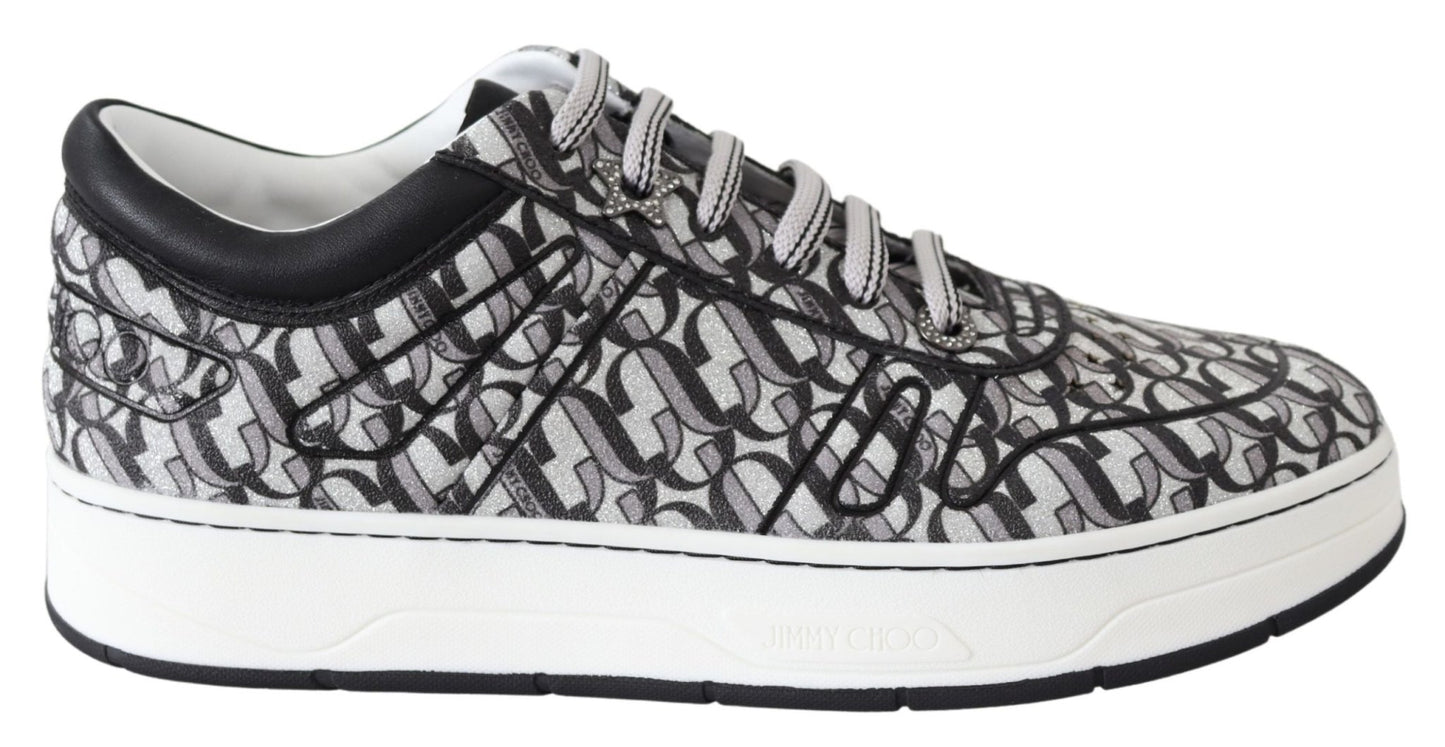 Jimmy Choo Glittering Slip - On Sneakers - Silver and Black - SMARTMARTNZ