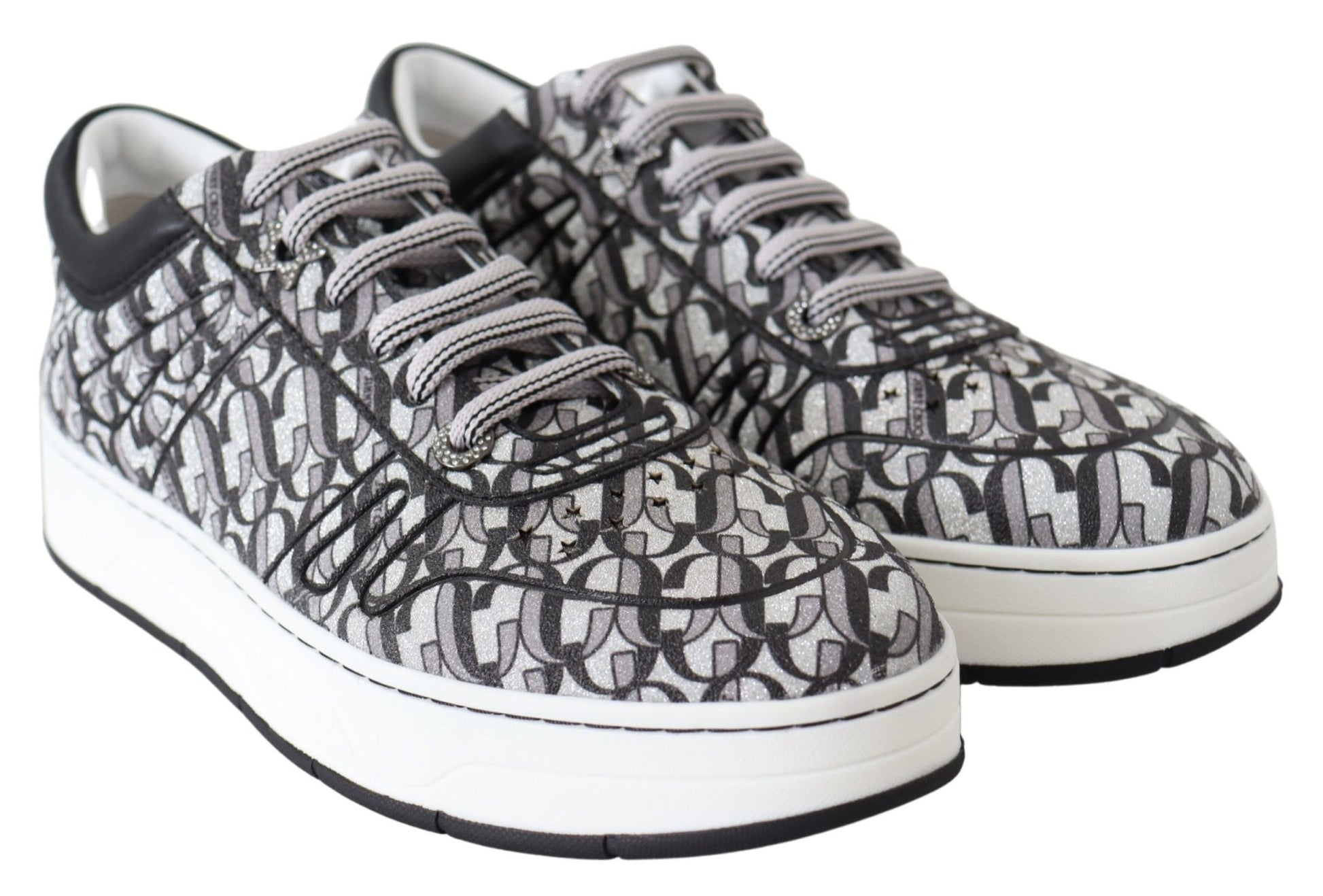 Jimmy Choo Glittering Slip - On Sneakers - Silver and Black - SMARTMARTNZ