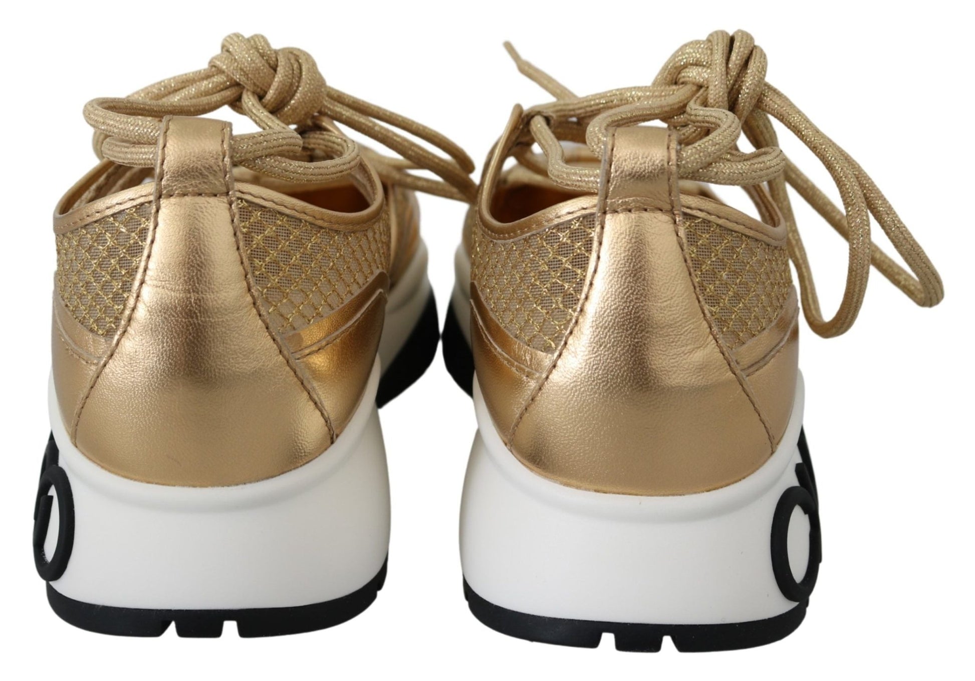 Jimmy Choo Golden Glamour Mesh Leather Sneakers - SMARTMARTNZ