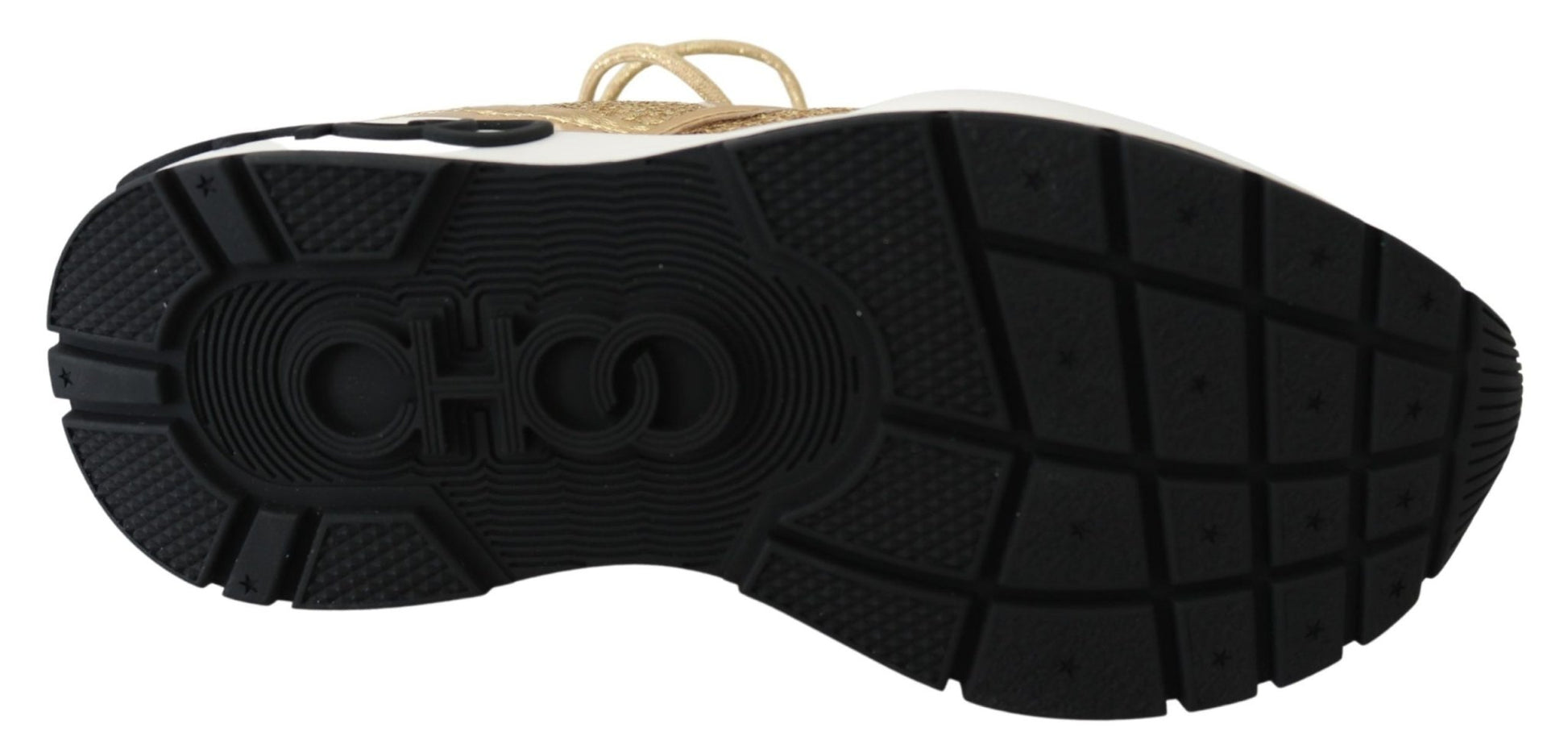 Jimmy Choo Golden Glamour Mesh Leather Sneakers - SMARTMARTNZ